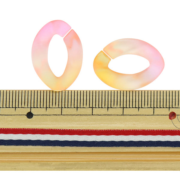 Perlen "Acrylteile Kettenverformungsabstufung Orange x Pink etwa 29 mm x 21 mm 10-3542"