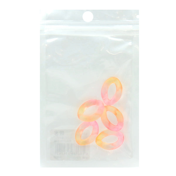Perlen "Acrylteile Kettenverformungsabstufung Orange x Pink etwa 29 mm x 21 mm 10-3542"