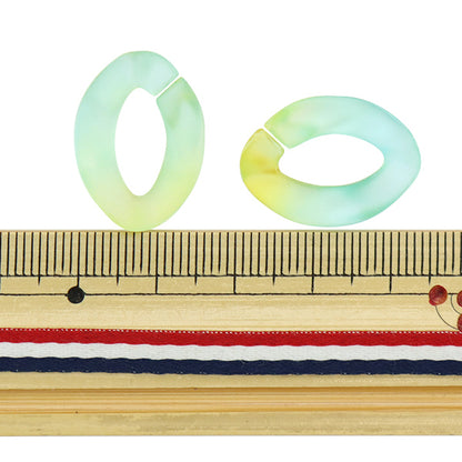 Cuentas "Gradación de deformación de la cadena de piezas acrílicas verde x azul aproximadamente 29 mm x 21 mm 10-3543"