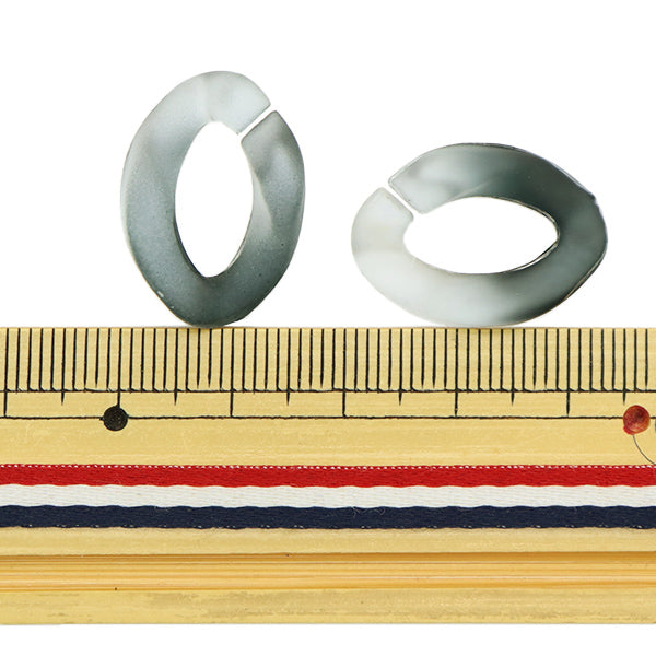 Perlen "Acrylteile Kettenverformung Grau Grau ungefähr 29 mm x 21 mm 10-3544"