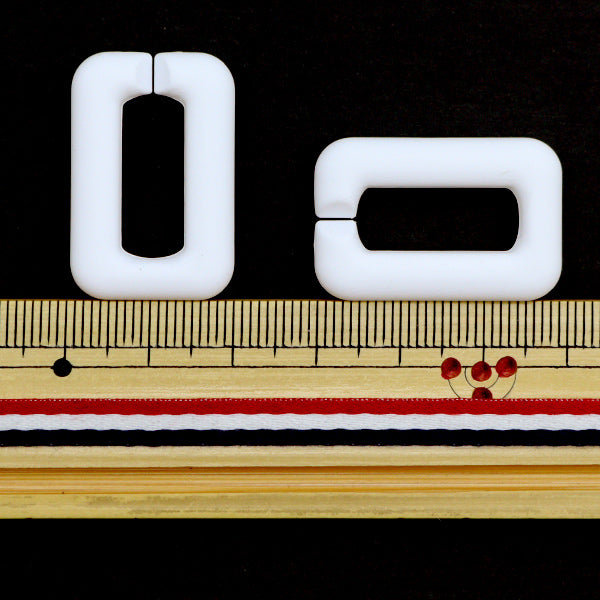 구슬 "아크릴 부품 체인 사각형 매트 약 29mm x 19mm 10-3532"