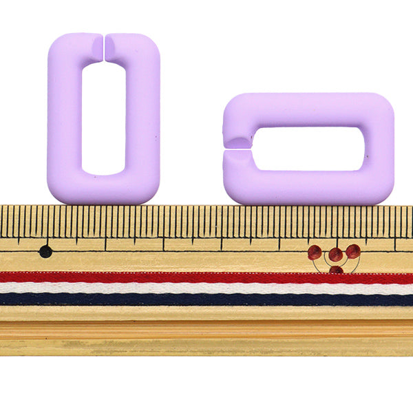 Perlen "Acrylteile Kette Quadratmatt Hellgrau lila etwa 29 mm x 19mm 10-3534"