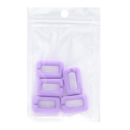 Perlen "Acrylteile Kette Quadratmatt Hellgrau lila etwa 29 mm x 19mm 10-3534"