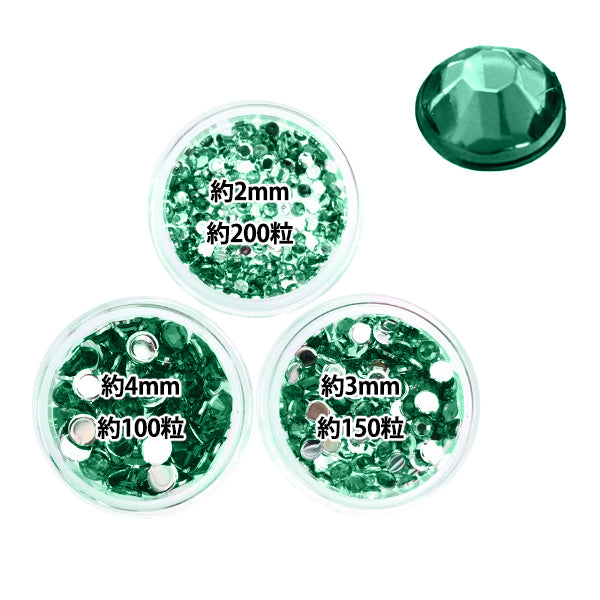 Materiale accessori "set di pietre acriliche set verde 2 mm, 3 mm, 4 mm 10-4015"