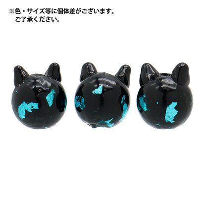 Accessory material "Cat glassBeads 2 pieces black x green 6-6635-06]