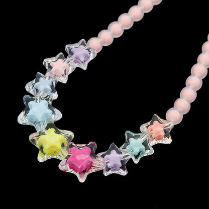 Accessories material "Jewel Strap Star Pink 10-4736"