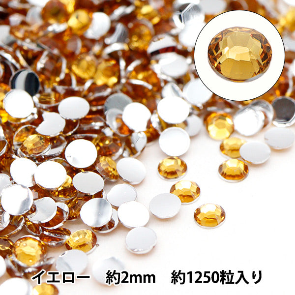 Material de accesorios "Rhinestone acrílico Clear Yellow, aproximadamente 2 mm 10-5403"