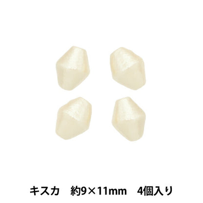 Бисер "Хлопковая жемчужная кома Кисука приблизительно 9 х 11 мм 4 штуки"