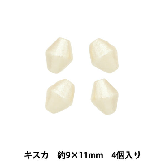 Бисер "Хлопковая жемчужная кома Кисука приблизительно 9 х 11 мм 4 штуки"