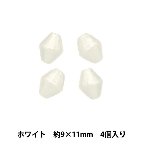 Бисер "Хлопковая жемчужная кома белая около 9 х 11 мм 4 штуки"