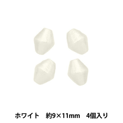 Бисер "Хлопковая жемчужная кома белая около 9 х 11 мм 4 штуки"