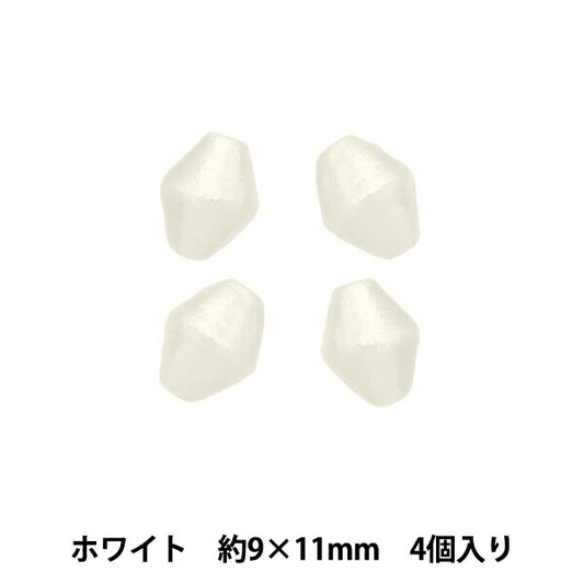 Бисер "Хлопковая жемчужная кома белая около 9 х 11 мм 4 штуки"