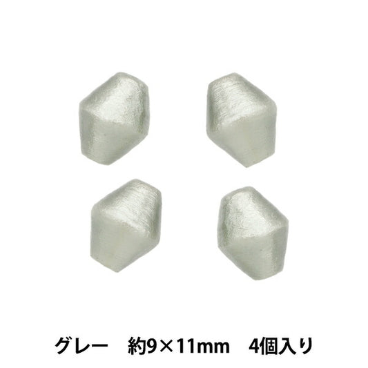 Бисер "Хлопковая жемчужная кома серая примерно 9 х 11 мм 4 штуки"