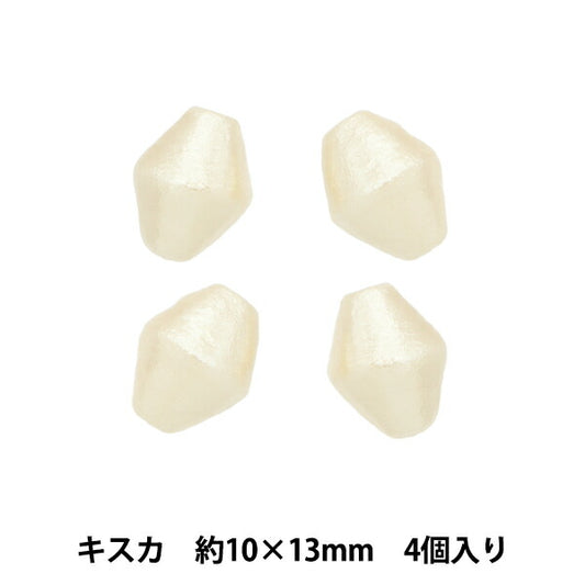 Бисер "Хлопковая жемчужная кома Кисука приблизительно 10 х 13 мм 4 штуки"