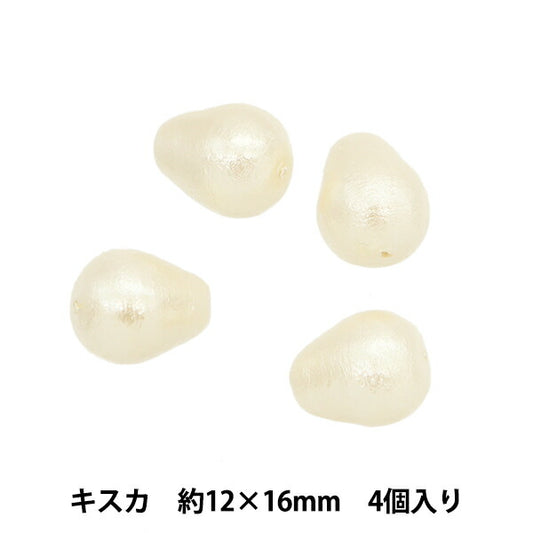 Бисер "Хлопковая жемчужная цуйю кисука примерно 12 х 16 мм 4 штуки"