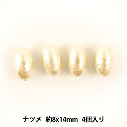 Бисер "Хлопковая жемчужная natsukume kisuka примерно 8 х 14 мм 4 штуки"