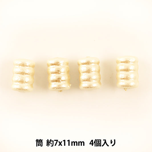 Cuentas "Tubo de perla de algodón kiscka aproximadamente 7 x 11 mm 4 piezas"
