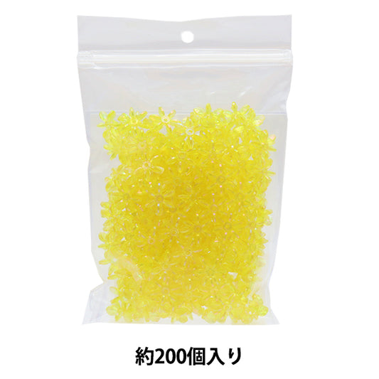 Бисер «Ширина цветочных бусин около 1,4 см 5 -й цвет желтый»