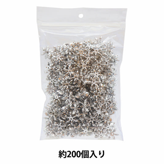 Бисер "Ширина цветочных бусин около 1,4 см серебра"