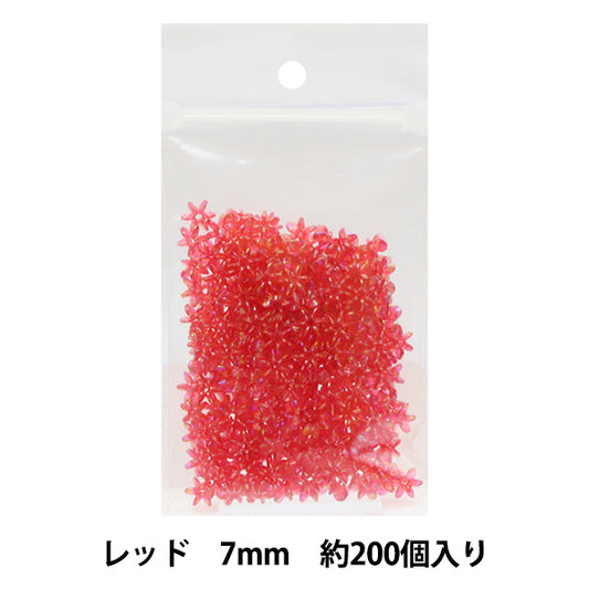 Бисер "Ширина цветочных бусин около 7 мм 4 -й цвет красный"