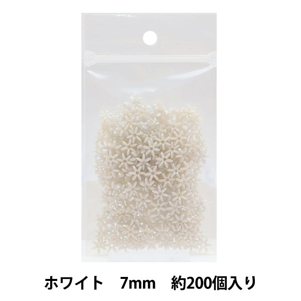 Бисер "Ширина цветочных бусин около 7 мм 11 -й цвет белый"