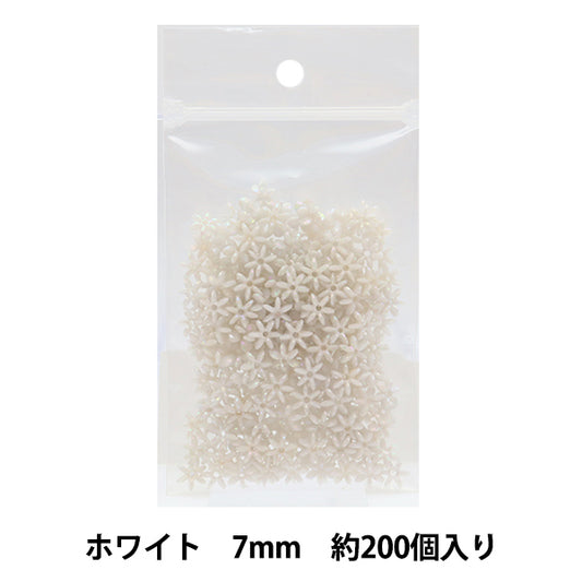 Бисер "Ширина цветочных бусин около 7 мм 11 -й цвет белый"