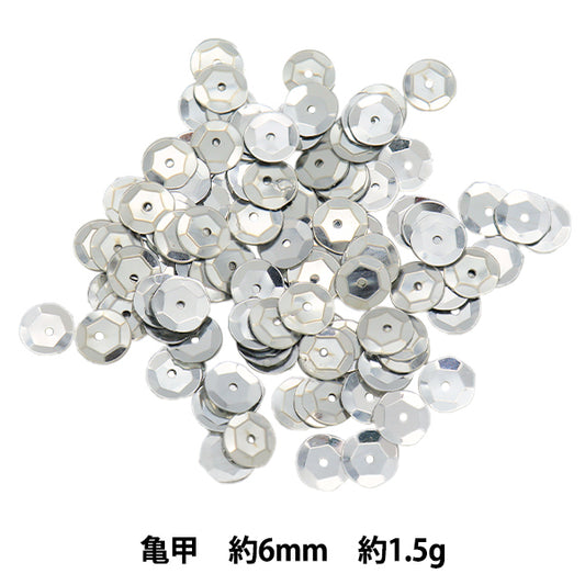 Sequin "Sequins, Tortoiseshell, Color, Silver, Approx. 6mm, H101" MIYUKI