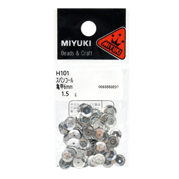 Sequin "Sequins, Tortoiseshell, Color, Silver, Approx. 6mm, H101" MIYUKI