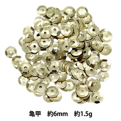 Sequin "Sequins, Tortoise shell, color, gold, approx. 6mm, H102" MIYUKI