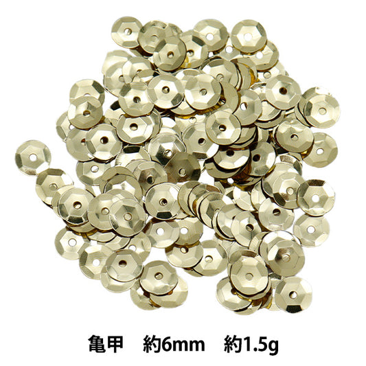 Sequin "Sequins, Tortoise shell, color, gold, approx. 6mm, H102" MIYUKI