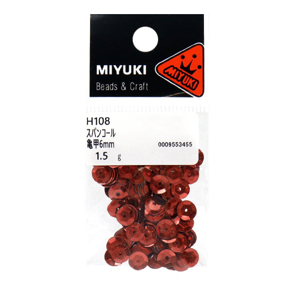 Sequin "Sequins, Tortoiseshell, Color, Red, Approx. 6mm, H108" MIYUKI