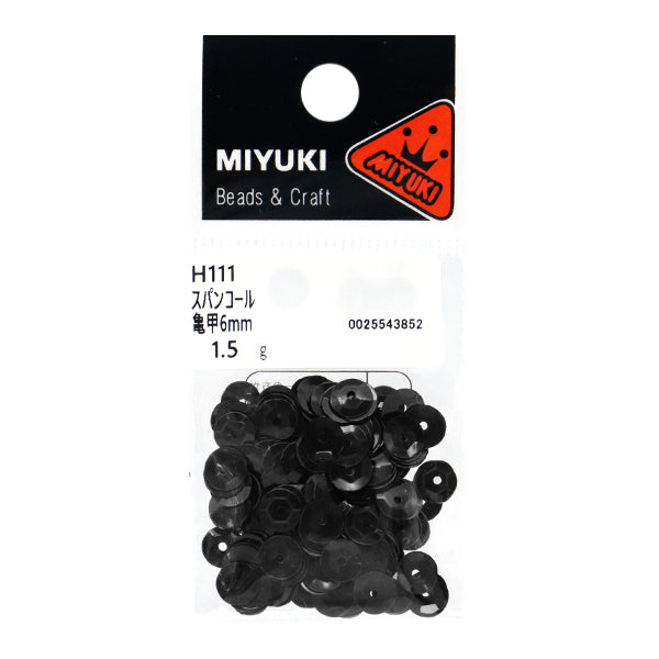 Pailletten "Pailletten Tortoise Shell Farbe Schwarz ca. 6mm H111" Miyuki