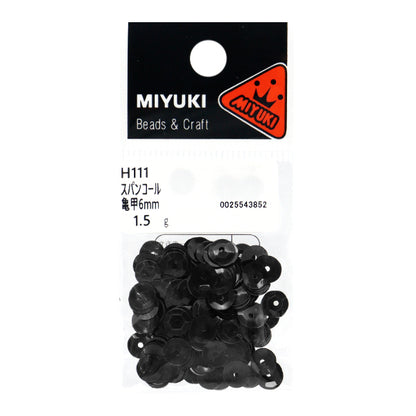 Pailletten "Pailletten Tortoise Shell Farbe Schwarz ca. 6mm H111" Miyuki