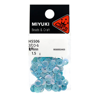 Sequin "Sequins Tortoise Shell Color Aqua Approx. 6mm H5506" MIYUKI