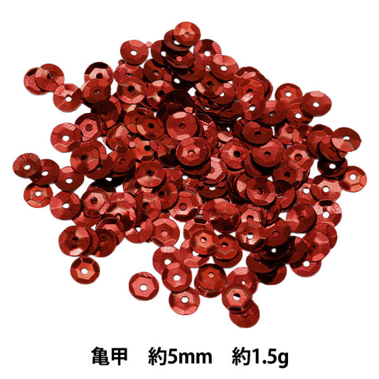 Sequin "Sequins, Tortoiseshell, Color, Red, Approx. 5mm, H125" MIYUKI