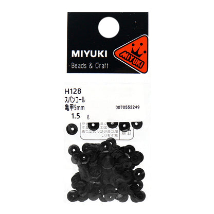 Sequin "Sequins Tortoise Shell Color Black Approx. 5mm H128" MIYUKI