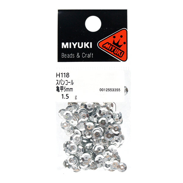 Sequin "Sequins, Tortoiseshell, Color, Silver, Approx. 5mm, H118" MIYUKI