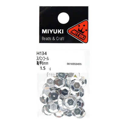 Sequin "Sequins, Tortoiseshell, Color, Silver, Approx. 8mm, H134" MIYUKI