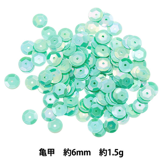 Sequin "Sequins, Tortoiseshell, Rainbow, Green, Approx. 6mm, H6015" MIYUKI