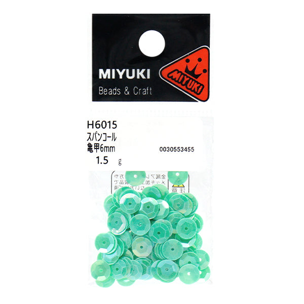 Sequin "Sequins, Tortoiseshell, Rainbow, Green, Approx. 6mm, H6015" MIYUKI