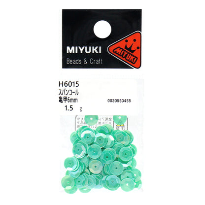 Sequin "Sequins, Tortoiseshell, Rainbow, Green, Approx. 6mm, H6015" MIYUKI