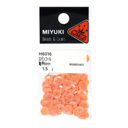 Sequin "Sequins, Tortoiseshell, Rainbow, Orange, Approx. 6mm, H6016" MIYUKI