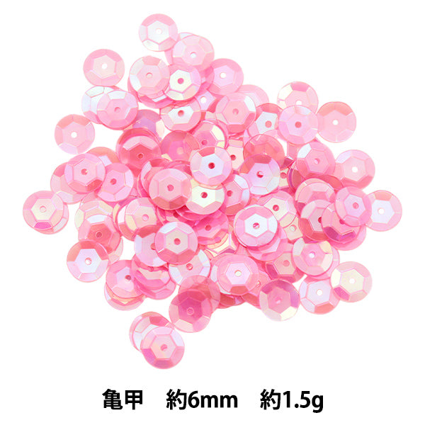 Sequin "Sequins, Tortoiseshell, Rainbow, Pink, Approx. 6mm, H6019" MIYUKI