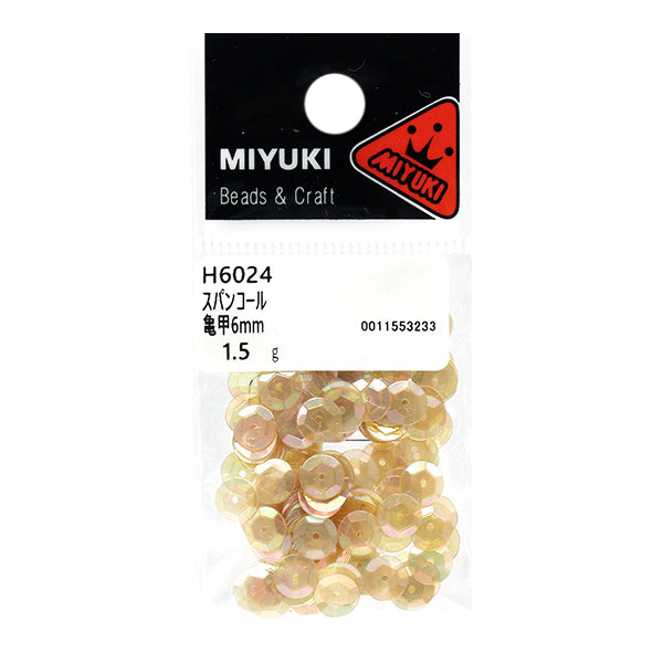 Sequin "Sequins, Tortoiseshell, Rainbow, Ivory, Approx. 6mm, H6024" MIYUKI
