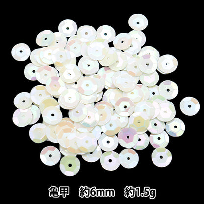 Sequin "Sequins, Tortoiseshell, Rainbow, White, Approx. 6mm, H6025" MIYUKI