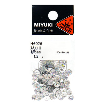 Sequin "Sequins, Tortoiseshell, Prism, Silver, Approx. 5mm, H6026" MIYUKI
