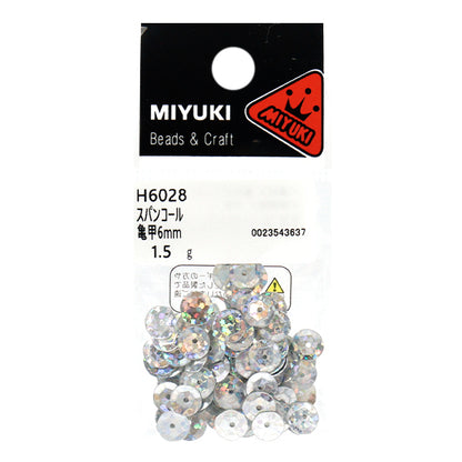 Sequin "Sequins, Tortoiseshell, Prism, Silver, Approx. 6mm, H6028" MIYUKI