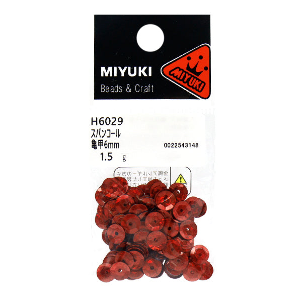 紅朱砂亀甲黒 スパンコール 『スパンコール 亀甲 プリズム レッド 約6mm H6029