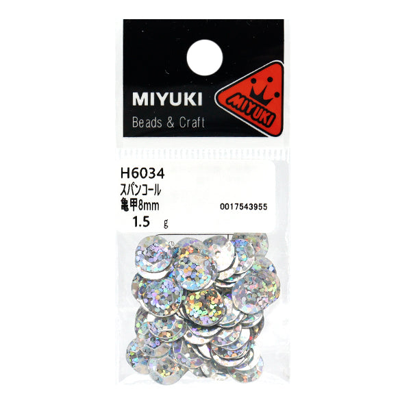 스팽글 『스팽글 거북이 쉘 프리즘 실버 약. 8mm H6034" 미유키