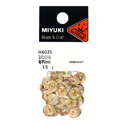 스팽글 『스팽글 거북이 쉘 프리즘 금 약. 8mm H6035" 미유키